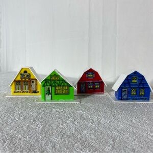 Vintage Putz Alpine Village Christmas Set 4pcs
